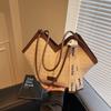 Bolsa de palha trançada feminina, grande capacidade, nova bolsa de ombro para o verão de 2025, bolsa de ombro para viagem, bolsa tote