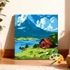 30*30 paisaje de campo pintura al óleo digital DIY pintado a mano escena callejera cafetería pintura decorativa acrílica en stock al por mayor
