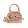 Bolsa Infantil Estilo Tweed Nova Bolsa de Mão com Desenho de Ursinho Menina Concha Bolsa de Ombro Pequena para Moedas Menina Bebê