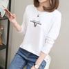 3005 # Camiseta de Manga Larga para Mujer Algodón Puro (Foto Real Tomada) (95 Algodón 5 Spandex) (Nuevo Tamaño XXL)
