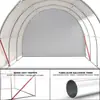 Invernadero de Túnel Agrícola para Jardín Exterior, de 3X3X2M, Walk-In, de Tres Habitaciones, para Flores, con Apertura Lateral y Ventanas de Ventilación