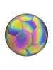 No. 5 Balones de Fútbol Reflectantes Luminosos Antiexplosión Engrosados Balón de Fútbol Arcoíris Cosido a Máquina de PU para Niños y Adultos Entrenamiento y Competición