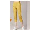 Pantalones Recortados Estilo Japonés y Coreano 2022 Ropa de Primavera y Verano para Mujer Delgados Cintura Alta Algodón Pantalones Harlan para Mujer Talla Grande Sueltos con Abertura Pantalones Casuales