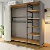 Armario de Montaje Sencillo, Gabinete de Entrada, Perchero Metálico para el Hogar en el Dormitorio, Armario para Habitación de Alquiler, Armario Pequeño para Dormitorio