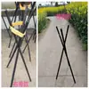 Cinturón de lona gruesa Cesta de flores abierta Trípode de florero Soporte de apertura Madera maciza Trípode negro Floristería Arreglo floral Envío gratis