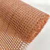 Material de tela de rattan sintético para decoração de porta de armário, transformação, divisória de tela, teto, tela de rattan octogonal, tela de PE, marrom-avermelhado
