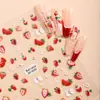 Fábrica Zhengxiang Personalizado Pegatinas de Diamantes 5D Pegatinas de Uñas en Relieve Calcomanías para Uñas de Fresa Cereza Lazo Oem