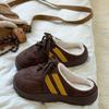 Chinelos de Algodão Impermeáveis para Mulheres 2025 Outono e Inverno Novo Estilo Casa Interior Forrados com Lã Acolchoados Antiderrapantes Quentes Sapatos de Algodão para Casal para Mulheres