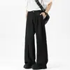 Pantalones negros holgados Cleanfit para hombre, nuevo estilo primavera/verano, pantalones anchos holgados relajados de cero presión, pantalones casuales resistentes a las arrugas