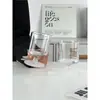 Estilo Ins Fondo Blanco Recto Taza Corta Creativa de Gama Alta Copa de Vino Tinto Vidrio de Atmósfera de Nicho Taza para Jugo