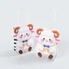 Bolsa de tela DIY de oveja de dibujos animados, bolsa pequeña para envolver regalos, bolsa de papel de oveja linda, 10 piezas/paquete