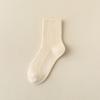 Calcetines de línea gruesa para mujer, calcetines de felpa, calcetines de tubo medio de lana embrionaria original japonesa, medias de punto, tendencia retro de otoño e invierno de doble aguja