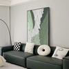 Pintura de suelo de sala de estar con textura abstracta verde, pintura decorativa de entrada sencilla, mural de pared de fondo de sofá de estilo silencioso
