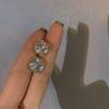 Pendientes de Circonita Dorada Moda Femenina Sencillos Versátiles Pendientes Joyería para Oreja de Celebridad de Internet Coreana para el Trabajo