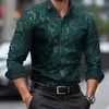 Nueva camisa de manga larga para hombre europea y americana transfronteriza, camisa de manga larga estampada de estilo europeo y americano nuevo, business casual para hombre