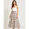 Nueva Falda Floral 2026 para Mujer, Falda de Cintura Alta Corte A, Falda de Paraguas Estampada Estilo Bohemio, Falda Retro Europea y Americana