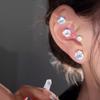 [Paquete de Tres] Aretes Magnéticos Atractivos Coreanos Sin Lóbulo Zircón Uña para la Oreja Uña para la Oreja Uña para el Hueso de la Oreja Anillo Viento Frío Hebilla para la Oreja