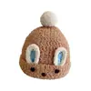 Gorro de niño estilo coreano, nuevo gorro de punto de conejo para exteriores de bebé súper lindo de otoño e invierno, gorro sin pompón para niños y niñas, bebé lactante