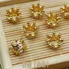 Corona incrustada con circonita accesorios cuentas espaciadoras pulsera espaciadora Wenwan accesorios soporte para flores joyería pulsera hecha a mano colgante