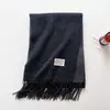 Bufanda de Imitación Cachemir de Doble Cara de Nuevo Estilo Transfronteriza para Mujer Invierno Otoño Cálida Engrosada Tacto de Alta Gama Braga para el Cuello Color Sólido Chal Versátil