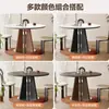 2026 Nuevo Estilo Vintage Sala de Estar Mesa de Comedor de Pizarra Mesa de Comedor Redonda de Diseño para el Hogar con Sillas