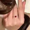 Luxo Leve Sensação de Alto Padrão Exquisito Sensação Daquin Anel de Dedo Ruby Amor Romã Rai Diamante Anel Empilhado com Anel de Dedo Elegante de Luxo
