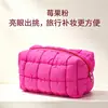Bolsa Cosmética Cuadros Acolchados de Nailon de Gran Capacidad Transfronteriza, Bolsa de Almacenamiento Octagonal para Artículos de Tocador, Bolsa Cuadrada Pequeña de Mano Cuadros de Burbujas