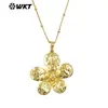 Wt-N1478 Patrón Tridimensional Múltiple Latón de Alta Calidad Chapado en Oro de 18K Cadena Colgante Collar Joyería para Suéter