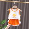 Conjunto de Colete Infantil 2021 Novo Moda Verão para Meninos Bebê Algodão Sem Mangas Shorts Conjunto de Duas Peças Moderno