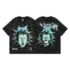 Transfronterizo Hellstar Hellstar Verano Nuevo Marca de Moda Europea y Americana Camiseta de Manga Corta Holgada para Hombre y Mujer Nfc