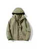 Chamarra de trabajo unisex con capucha, a prueba de viento, cálida, para hombre, abrigo casual para exteriores, primavera y otoño, multicolor, moderna y elegante