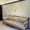 Mural Bordado de Estilo Europeo con Pared de Fondo de Peonía Blanca Compactada para TV Sofá, Cabecera y Sala de Estar con Pared de Fondo de Hibisco Blanco Suavemente Compactado