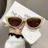 Gafas de Sol con Montura Negra Ancha y Estrecha Distintiva para Mujer Gafas Todoterreno de Ciencia y Tecnología Gafas de Celebridad de Internet de Moda Europea y Americana Tendencia