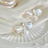Pendientes de plata con forma de mariposa y flor de perla retro francesa, pequeños y exquisitos, de alta gama, con diseño de hada súper dulce para mujer.