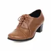 Zapatos retro para mujer, tacón medio, talla grande, comercio exterior D5039