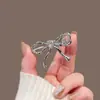Grampo de Cabelo Elegante com Pérolas para Mulheres, Presilha de Metal com Laço Preto, Presilha Lateral de Alto Padrão, Presilha para Franja, Simples Presilha Bico de Pato