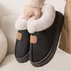 Tacón Cubierto Hombres y Mujeres Pareja Interior Hogar Cabeza Cubierta Tacón Cubierto Interior Hogar Piso de Madera Cálido Espeso Piel Zapatos de Algodón