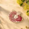 Accesorios de Joyería Brocado de Canción: Colgante de Brocado Canto del Conejo de Jade del Palacio de la Luna, Estilo Chino Brocado Canto del Conejo de Jade Joyería Artesanal de Aleación Suministro al por Mayor