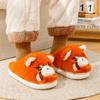 Pantuflas de Algodón de Panda Rojo para Mujer Otoño e Invierno Interiores Hogar 2025 Nuevas Lindas Pantuflas de Peluche Suela Gruesa Acolchado de Terciopelo Calidez