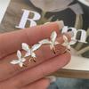 2025 Explosiones INS Estilo Coreano Temperamento Doble Mariposa Goteo de Aceite Aretes Femeninos Diseño de Nicho Sentido Avanzado Aretes Versátiles