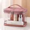 Bolsa de Maquiagem Transparente à Prova d'Água de Camada Dupla para Mulheres, Modelo Novo 2026, Bolsa de Armazenamento Portátil de Grande Capacidade, Necessaire para Viagem de Negócios