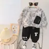 2026 Nuevo Conjunto de Ropa de Otoño para Niños Niños Sudadera con Bolsillo con Cremallera Conjunto Elegante de Dos Piezas Niños Bebé