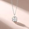 Collar de trébol de cuatro hojas de plata esterlina S925 con borde cruzado, joyería ligera de lujo para mujer, cadena de cuello de amor, colgante de corazón al por mayor