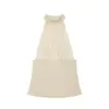 Ropa europea y americana para mujer transfronteriza, popular en AliExpress, top casual de retazos con botones y cuello halter, moderno y versátil
