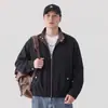 Jaqueta de trabalho estilo retro americano com gola alta para homens, novo modelo de outono 2026, casaco Harrington casual solto, moderno