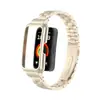 Adecuado para Correa de Reloj Huawei Band 10, Pulsera de Acero Inoxidable Sólido de Tres Eslabones, Correa Metálica Universal para Huawei 987 Band