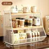 Estante de Exhibición Estante de Almacenamiento de Escritorio Estante para Snacks de Encimera de Mesa de Comedor de Cocina Organizador Multicapa Caja para Bolsitas de Té Soporte para Tazas de Mesa de Centro