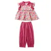 Conjunto Estampado Floral para Meninas Verão 2026 Novo Moda Verão Infantil Conjunto Leve de Duas Peças para Bebês Meninas