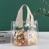 Bolsa Tote de PVC Pequena Margarida Sacola para Doces de Casamento Sacola Quadrada para Presente Sacola de Embalagem Sacola Plástica de Mão