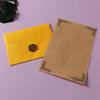 Papel de Carta Estilo Occidental Retro con Patrón de Lino, Invitaciones de Negocios de Alta Gama, Tarjetas Postales, Tarjetas de Invitación, Bolsas de Sobre Selladas con Sello de Cera, Papel de Carta